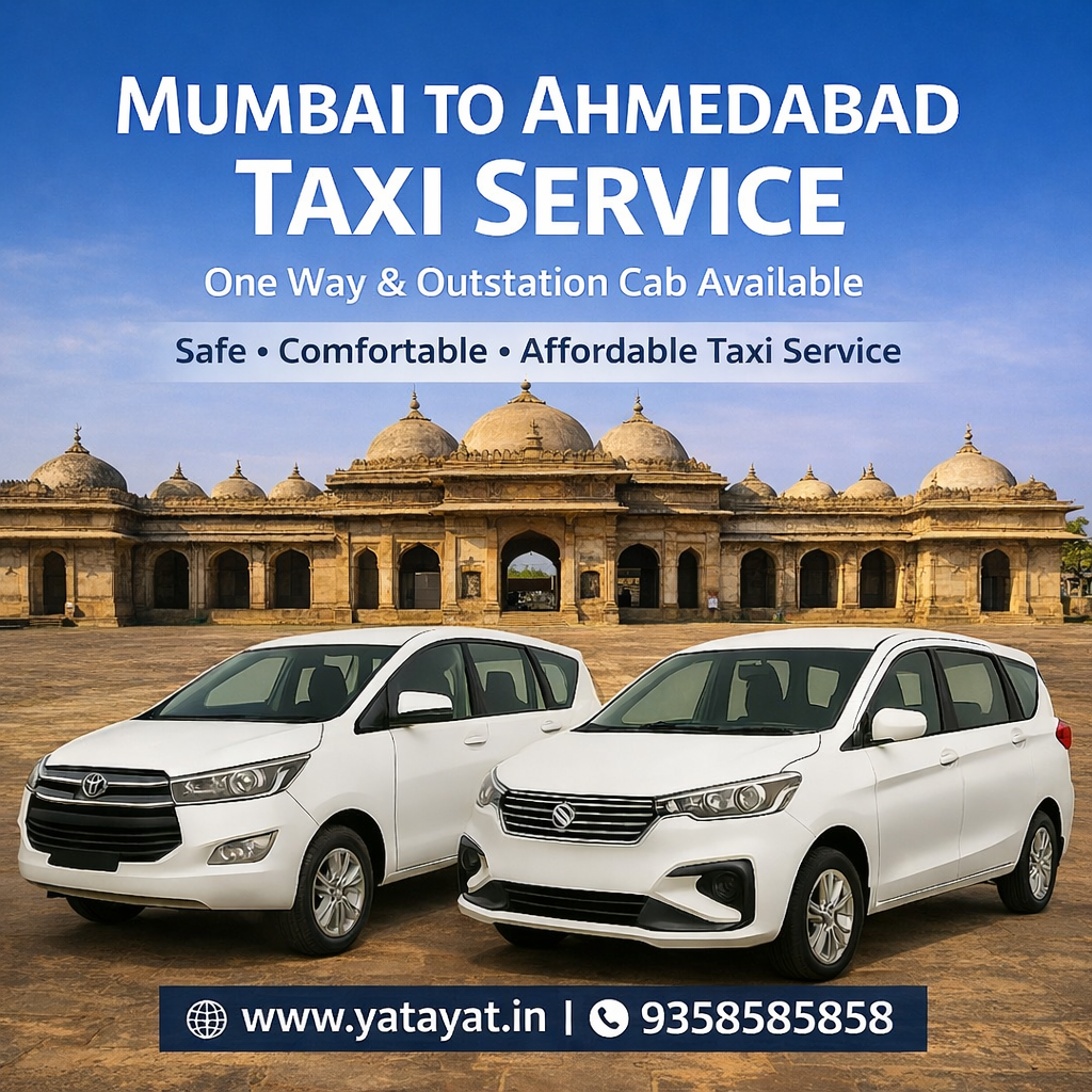 Mumbai to Ahmedabad Taxi Service | One Way Cab Booking