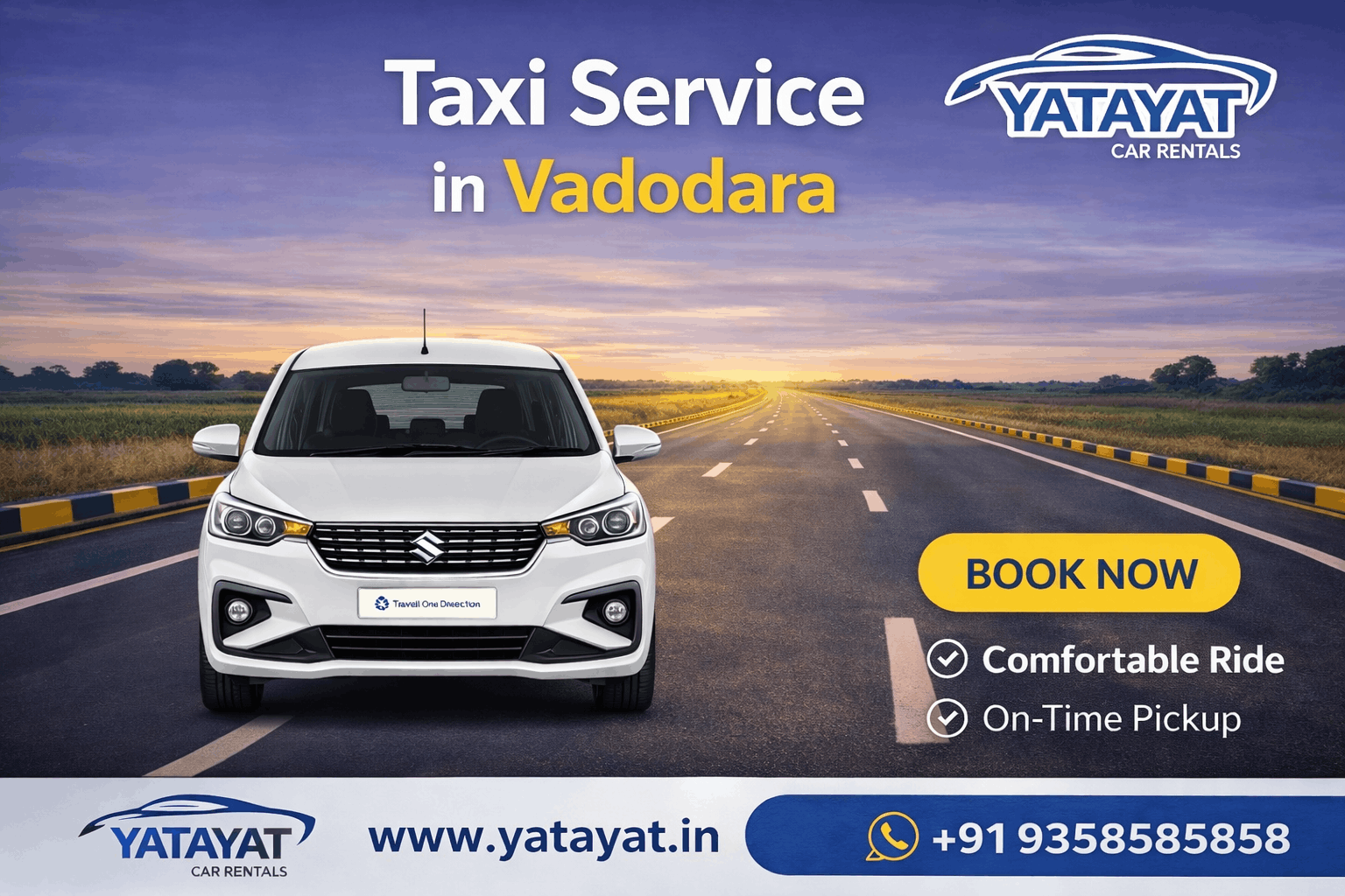Taxi Service in Vadodara | One Way Cab & Local Taxi Booking – Yatayat