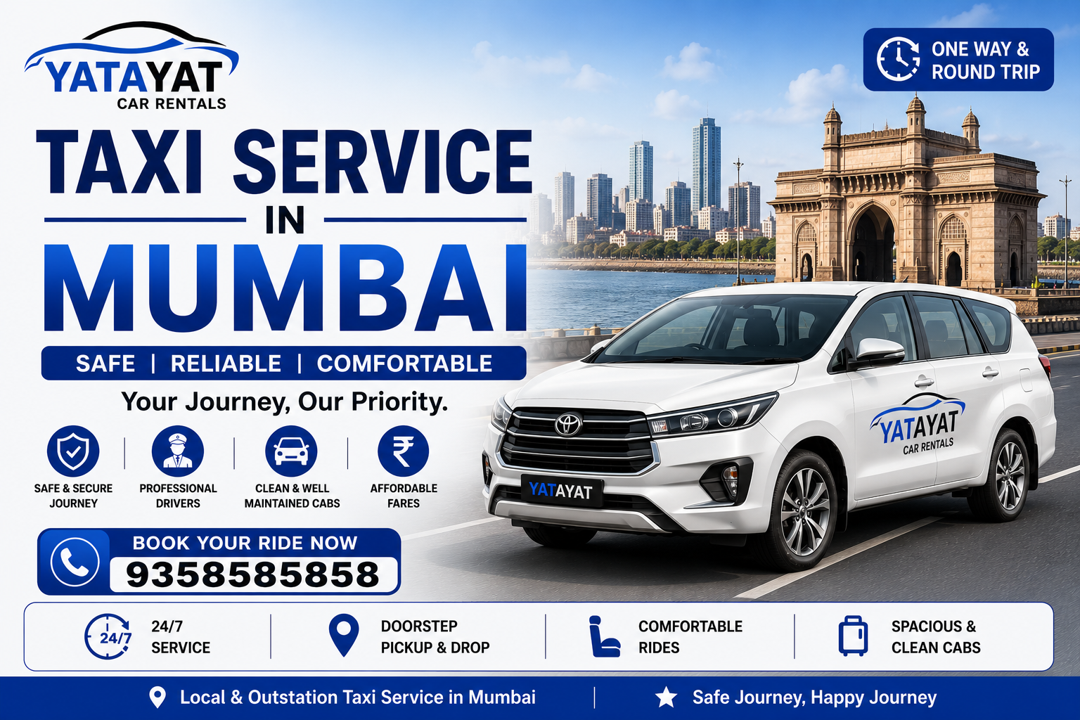 One Way Taxi in Mumbai | Lowest One Way Cab Fare